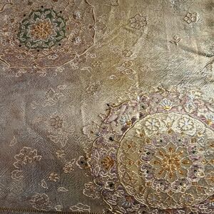 Gold and Purple/Green "Shiny" 100% Silk OBI From Japan